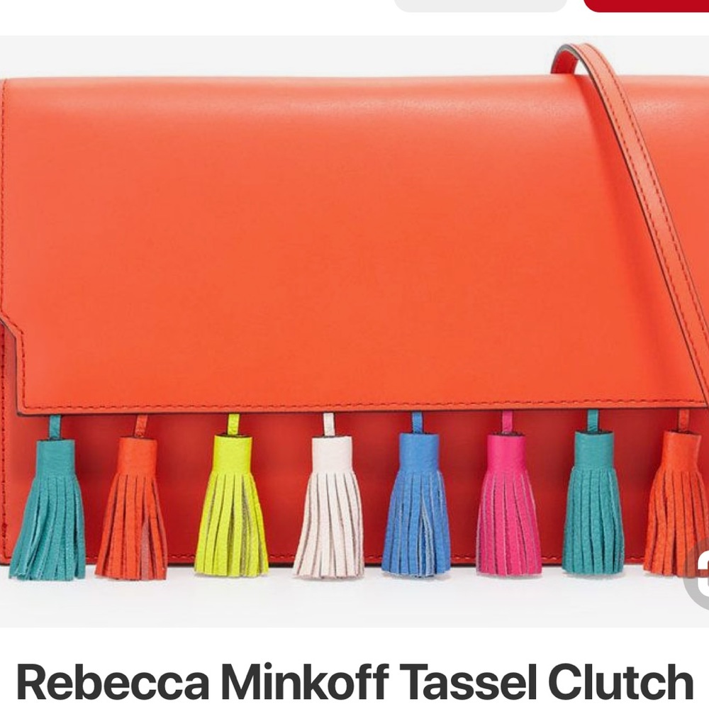 Rebecca Minkoff leather red tassel crossbody purse